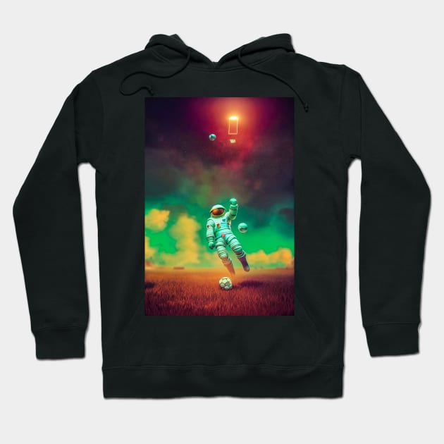 Astronaut play soccer football In space Hoodie by MoEsam95